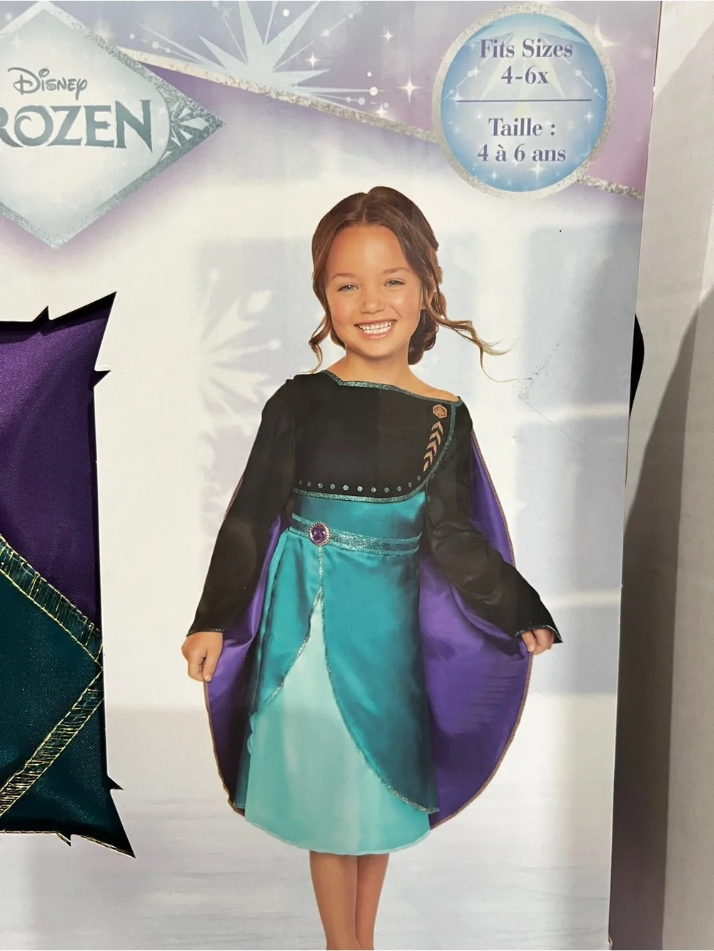 Disney Frozen 2 Queen Anna Dress Costume Dress Up Size 4-6X Girls Kids